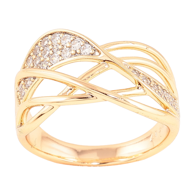 Каблучка Xuping колір позолота 18K візерунок з кристалами фото №18