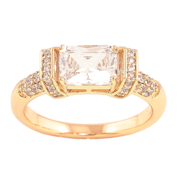 Кольцо Xuping цвет позолота 18K узор с кристаллами фото №10