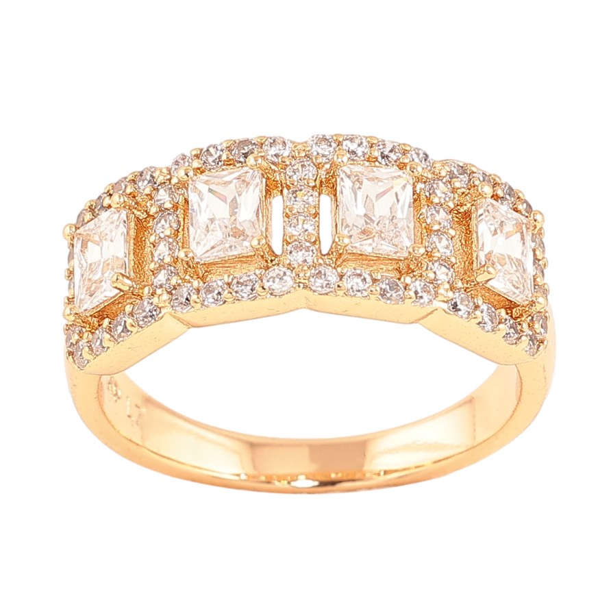 Кольцо Xuping цвет позолота 18K инкрустация кристаллами фото №1