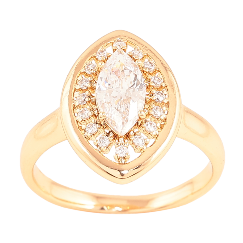 Каблучка Xuping колір позолота 18K візерунок з кристалами фото №1