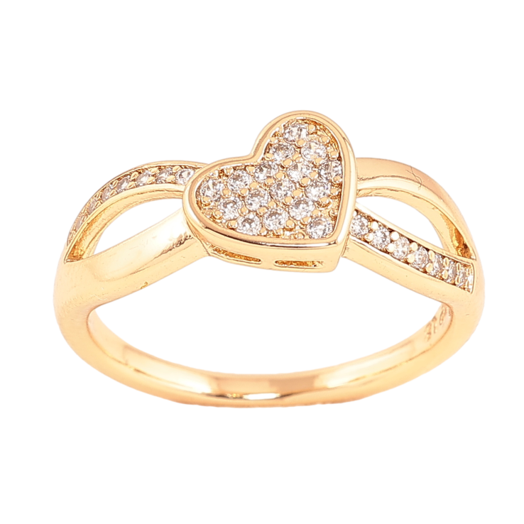 Каблучка Xuping колір позолота 18K візерунок сердечко з кристалами фото №15