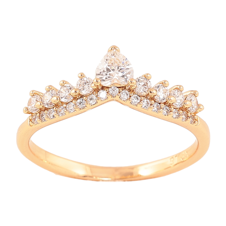 Каблучка Xuping колір позолота 18K візерунок з кристалами фото №2