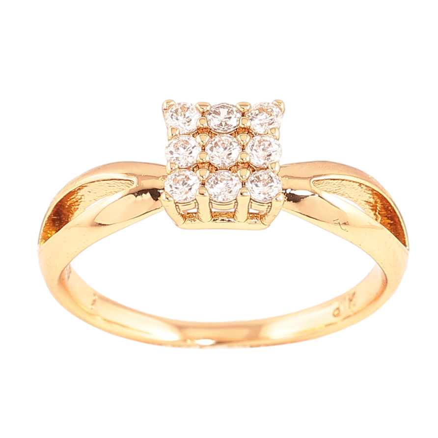 Каблучка Xuping колір позолота 18K візерунок з кристалами фото №1