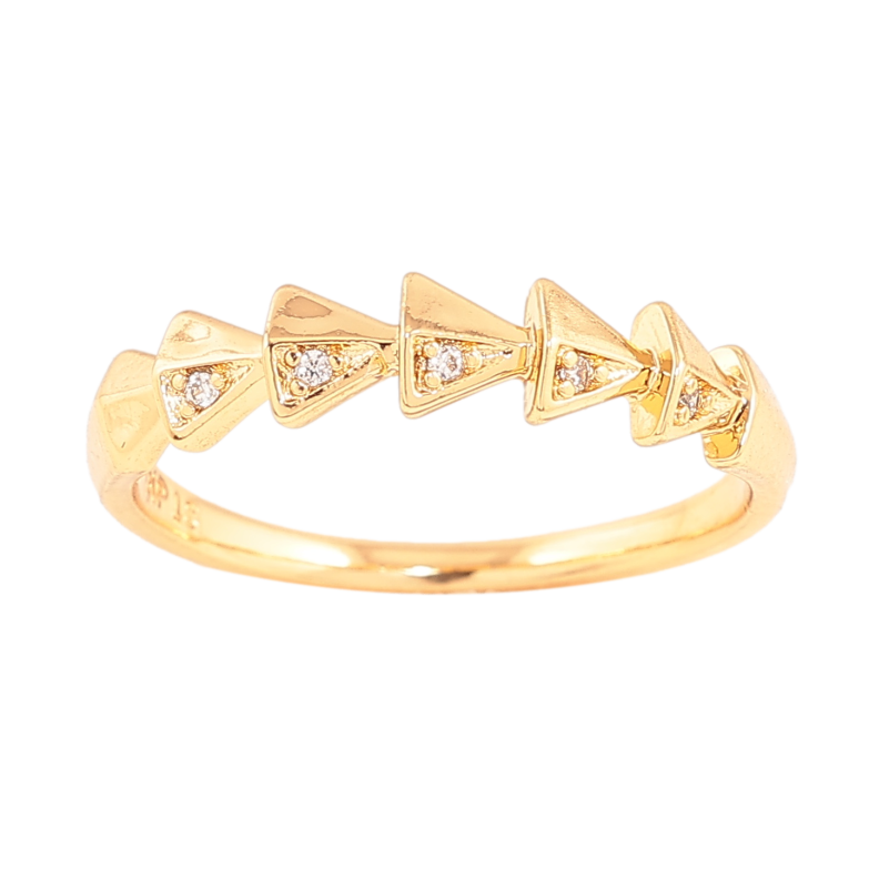 Каблучка Xuping колір позолота 18K візерунок з кристалами фото №3