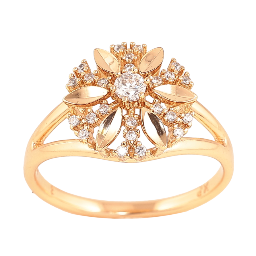 Каблучка Xuping колір позолота 18K квітка з кристалами фото №1