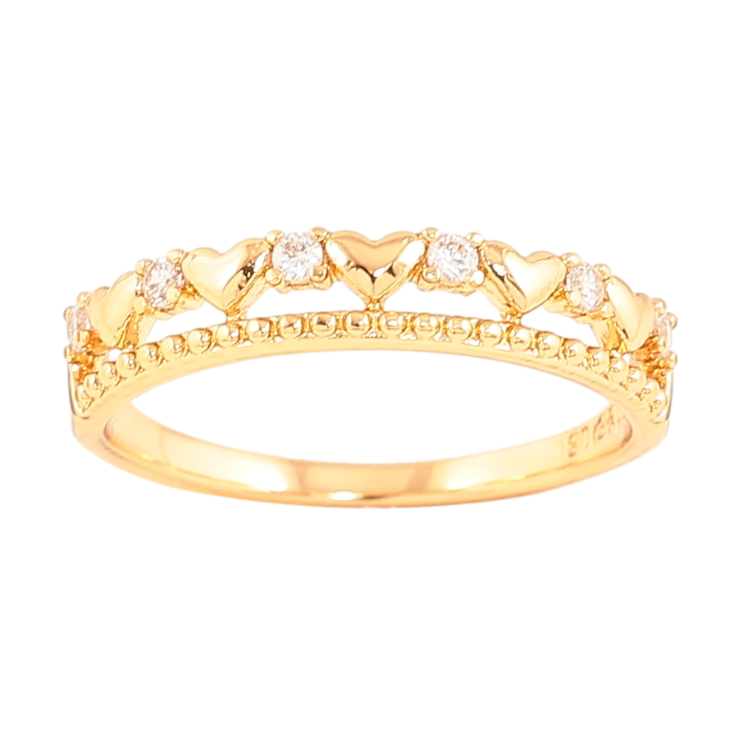 Каблучка Xuping колір позолота 18K візерунок сердечка з кристалами фото №12