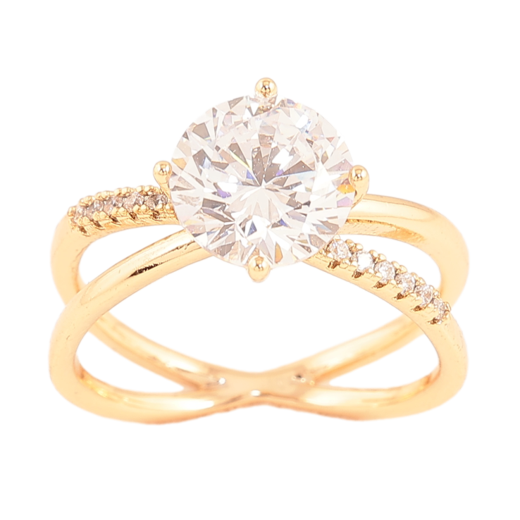 Каблучка Xuping колір позолота 18K візерунок з кристалами фото №11