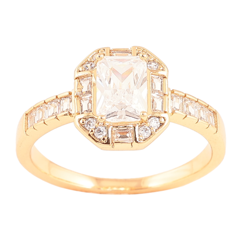 Каблучка Xuping колір позолота 18K візерунок з кристалами фото №1