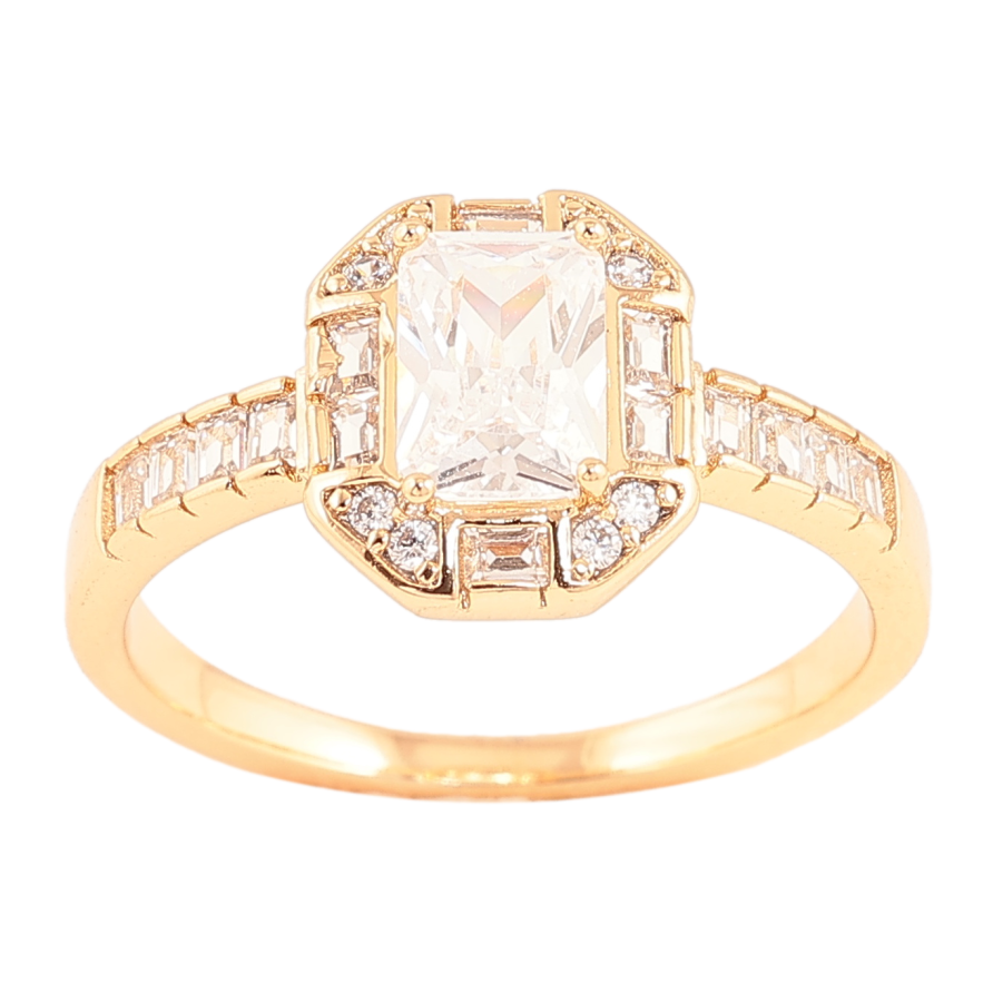 Каблучка Xuping колір позолота 18K візерунок з кристалами фото №1