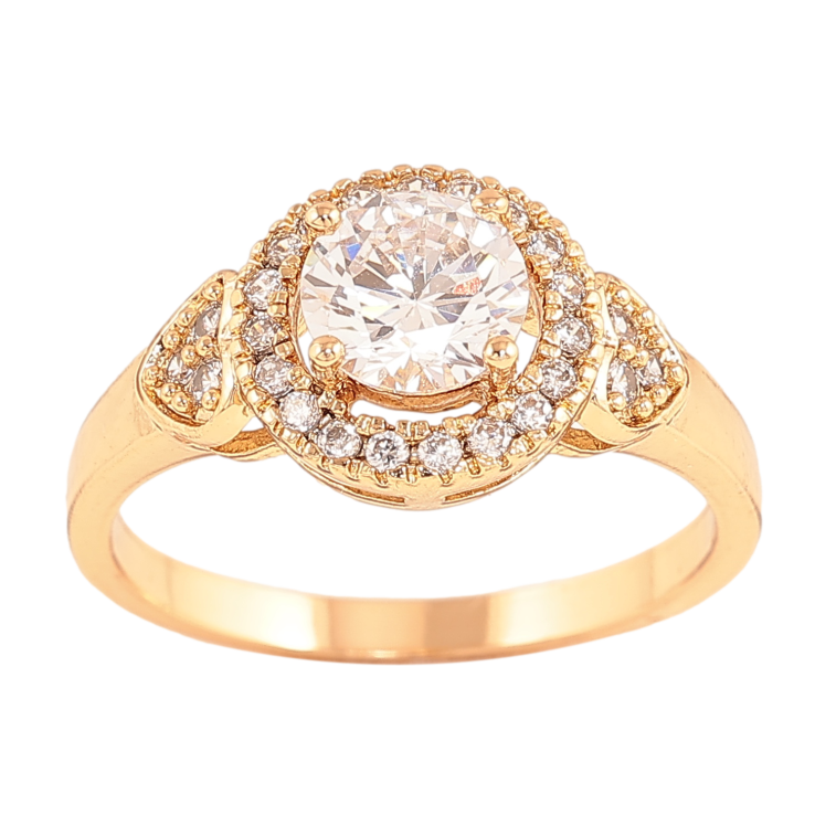 Каблучка Xuping колір позолота 18K візерунок з кристалами фото №11