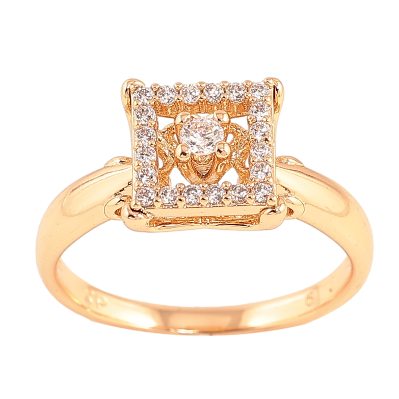 Каблучка Xuping колір позолота 18K візерунок з кристалами фото №1