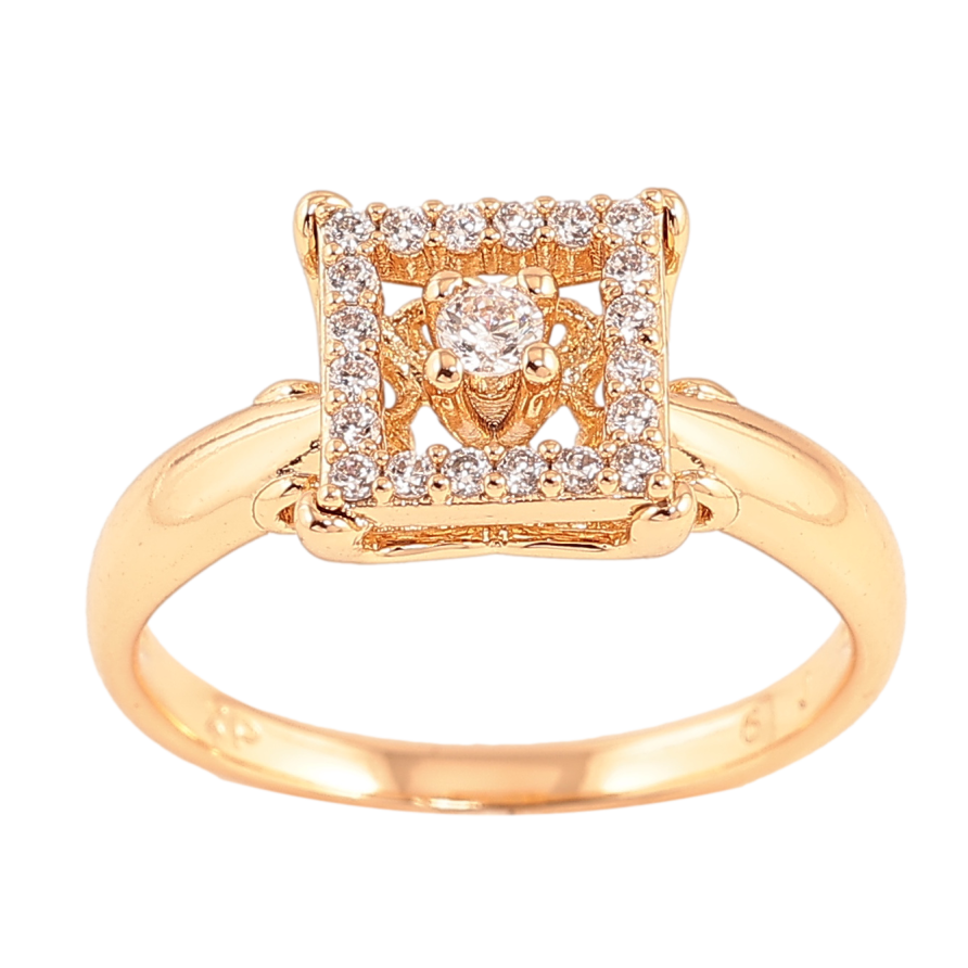 Каблучка Xuping колір позолота 18K візерунок з кристалами фото №1