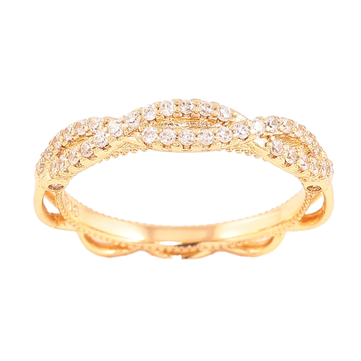 Каблучка Xuping колір позолота 18K візерунок з кристалами фото №10