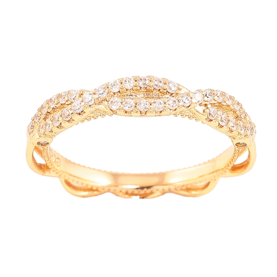 Каблучка Xuping колір позолота 18K візерунок з кристалами фото №1