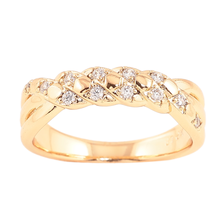 Каблучка Xuping колір позолота 18K візерунок з кристалами фото №9