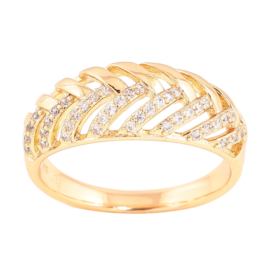 Каблучка Xuping колір позолота 18K візерунок з кристалами фото №1
