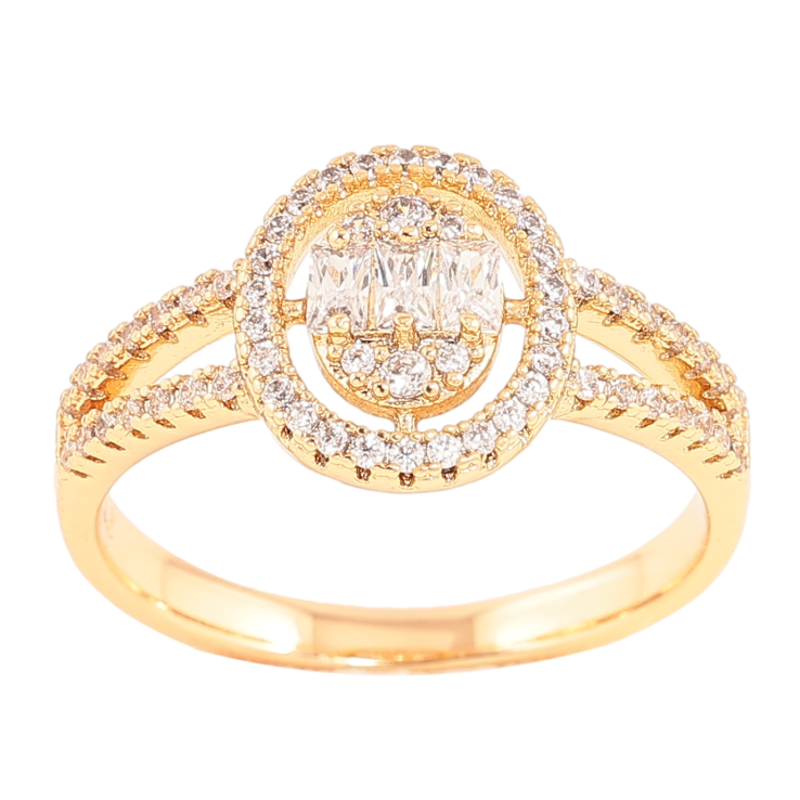 Каблучка Xuping колір позолота 18K візерунок з кристалами фото №3