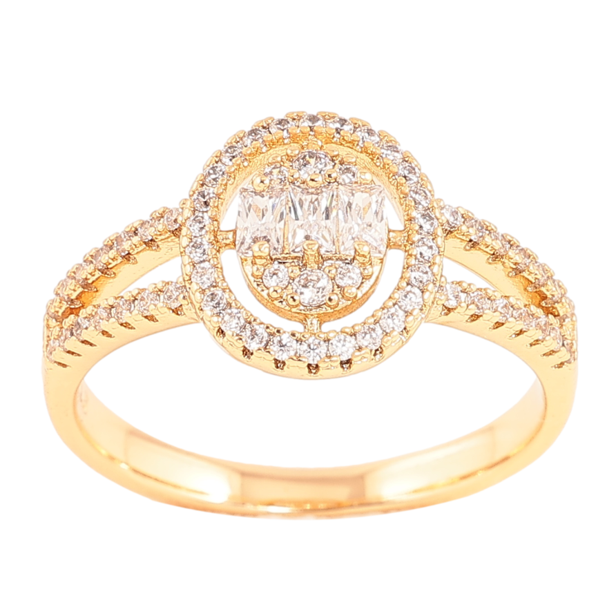 Каблучка Xuping колір позолота 18K візерунок з кристалами фото №1