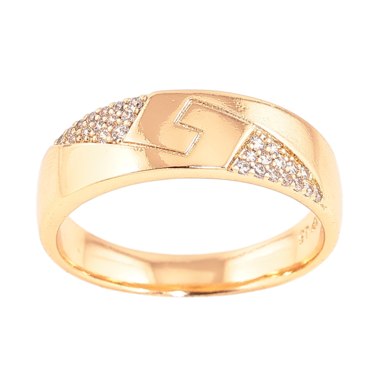 Каблучка Xuping колір позолота 18K візерунок з кристалами фото №2