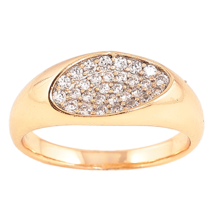 Каблучка Xuping колір позолота 18K візерунок з кристалами фото №1