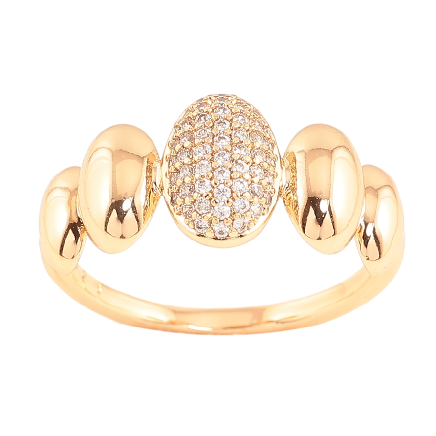 Каблучка Xuping колір позолота 18K візерунок з кристалами фото №1