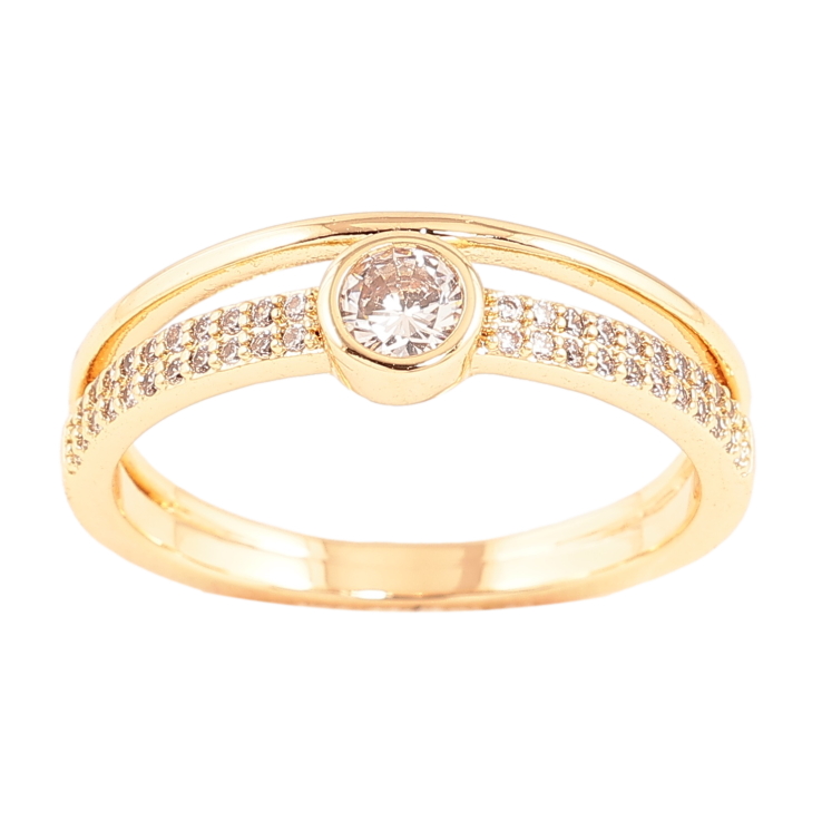 Каблучка Xuping колір позолота 18K візерунок з кристалами фото №7