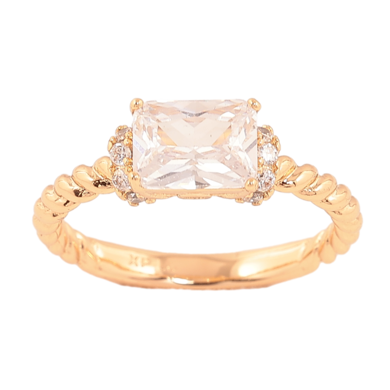 Кольцо Xuping цвет позолота 18K узор с кристаллами фото №8