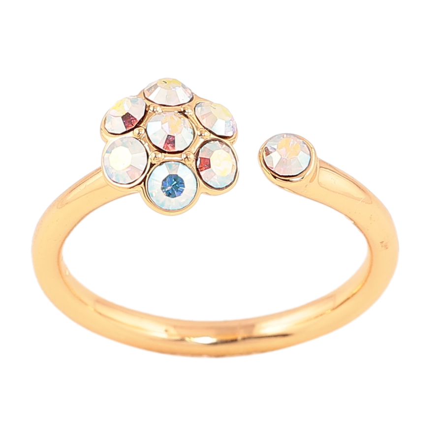 Каблучка Xuping колір позолота 18K з кристалами Swarovski квіточка фото №1