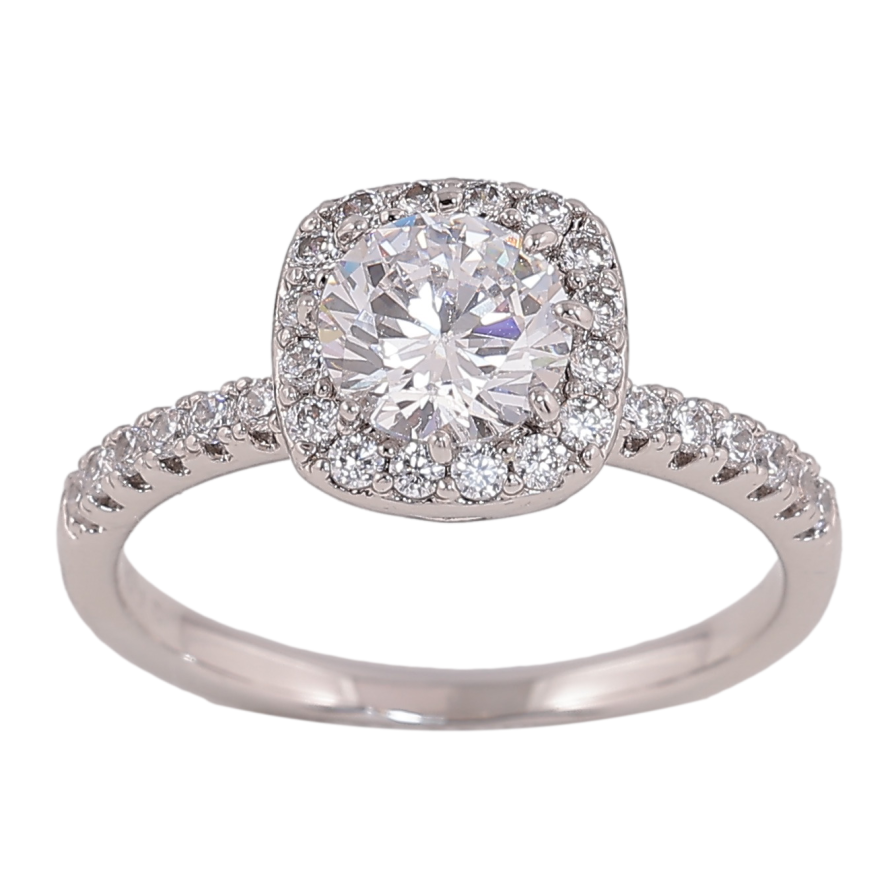 Кольцо Xuping цвет родий инкрустация кристаллами фото №1