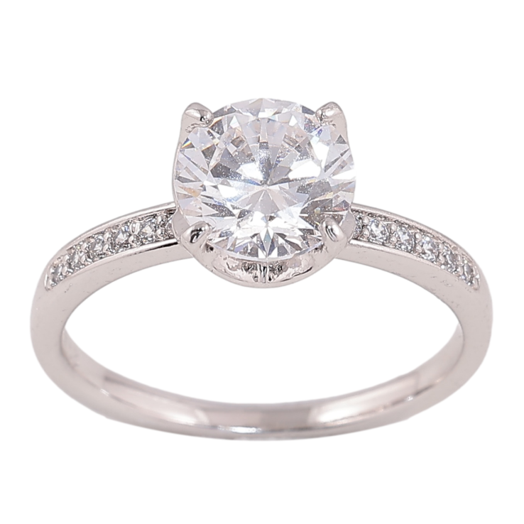 Кольцо Xuping цвет родий кристалл фото №7