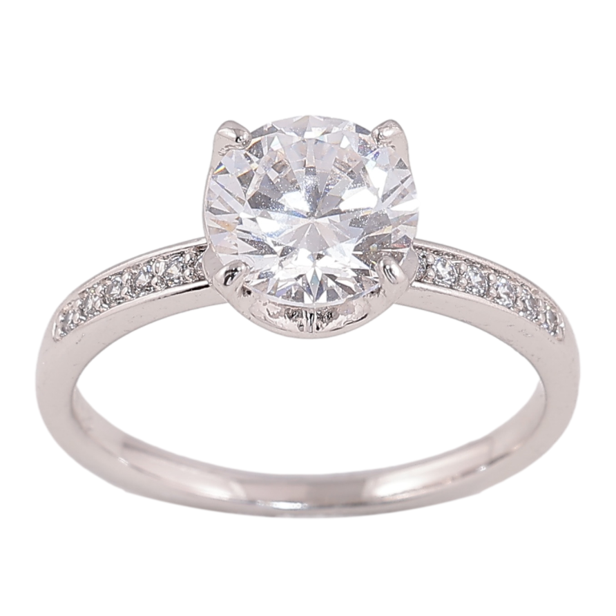 Кольцо Xuping цвет родий кристалл фото №1