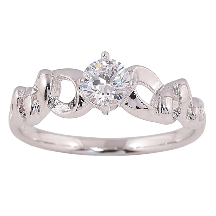 Кольцо Xuping цвет родий узор с кристаллом фото №21