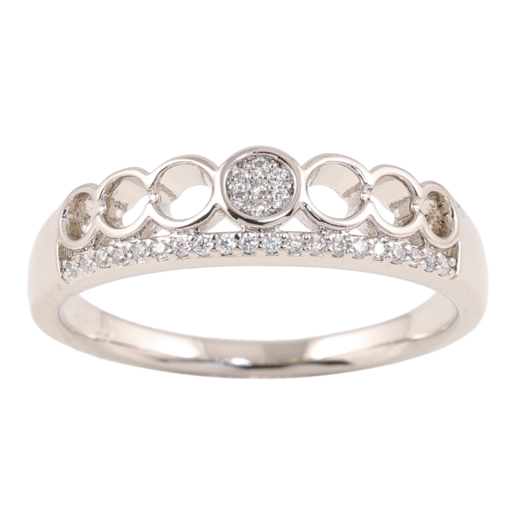 Каблучка Xuping колір родій візерунок з кристалами фото №6