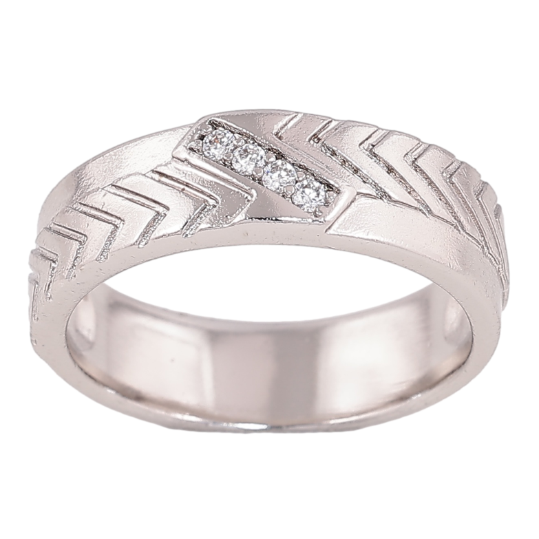 Каблучка Xuping колір родій візерунок з кристалами шир. 6мм фото №7