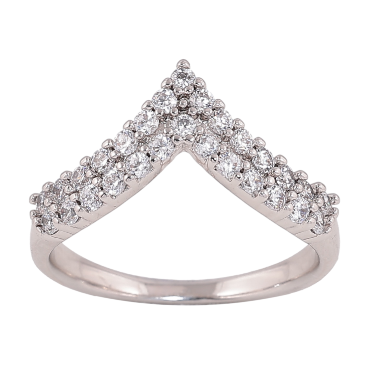 Каблучка Xuping колір родій візерунок з інкрустацією кристалами фото №1