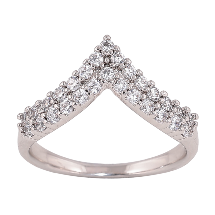 Каблучка Xuping колір родій візерунок з інкрустацією кристалами фото №1