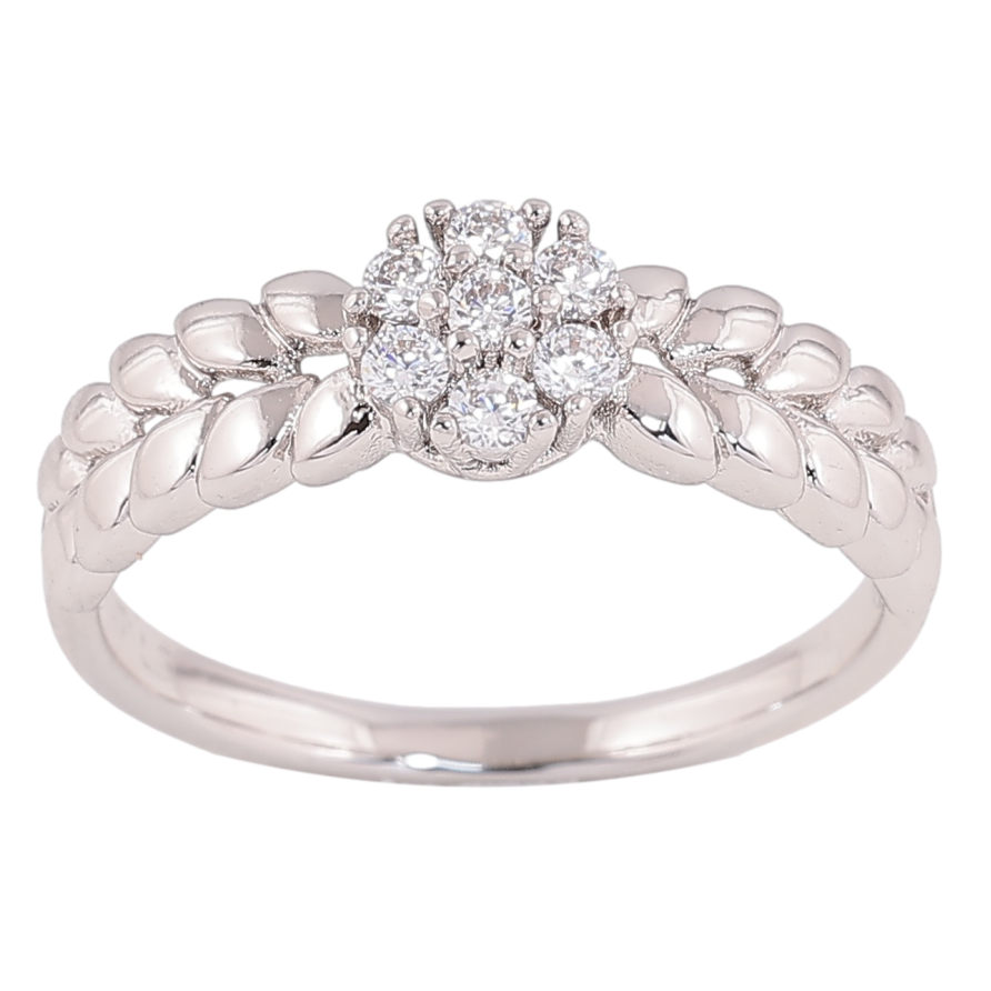 Кольцо Xuping цвет родий кристальный цветочек фото №1