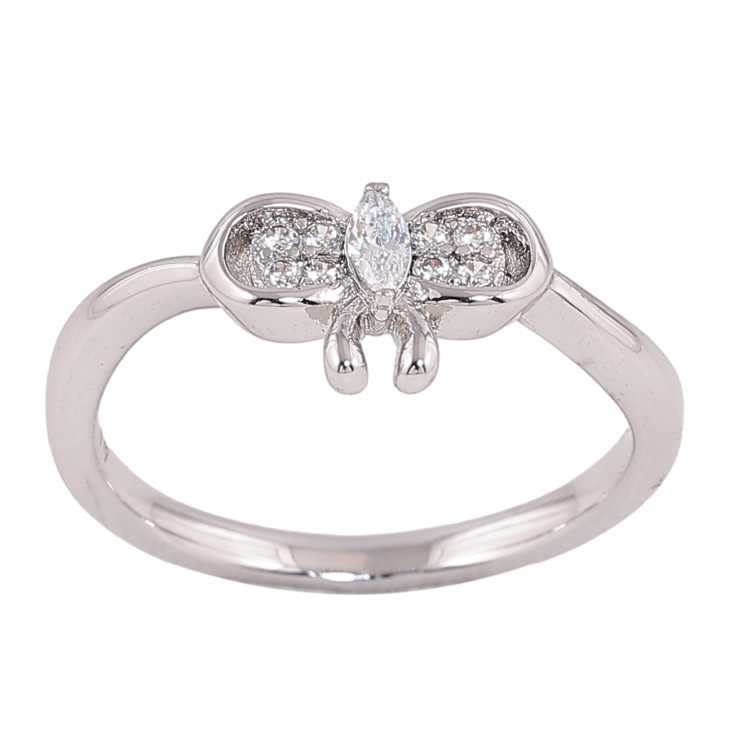 Каблучка Xuping колір родій бант з кристалами фото №14