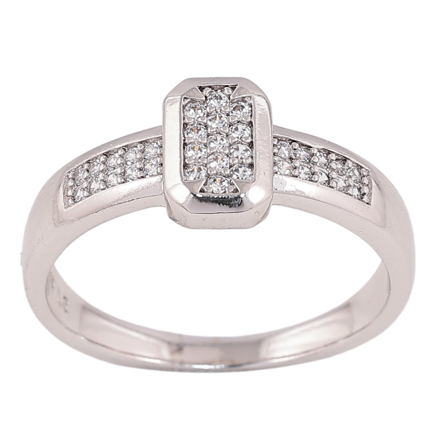 Кольцо Xuping цвет родий узор с кристаллами фото №1