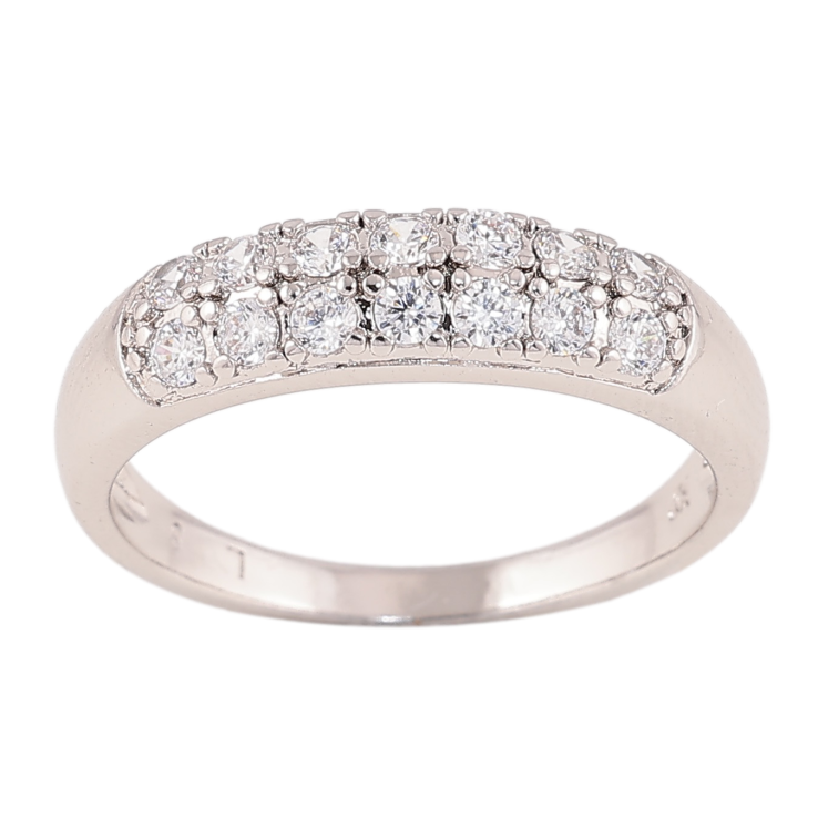 Каблучка Xuping колір родій візерунок з кристалами фото №4