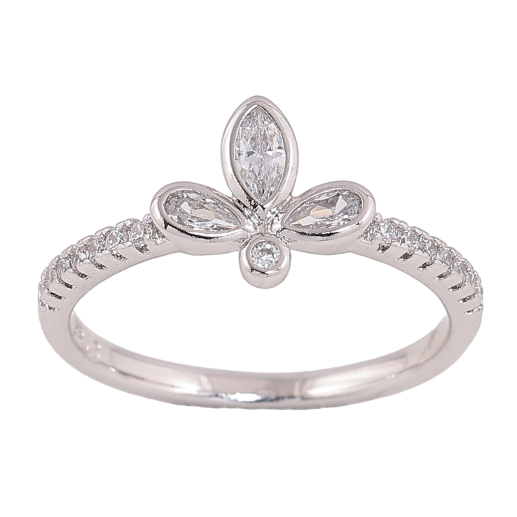 Каблучка Xuping колір родій візерунок з кристалами фото №5