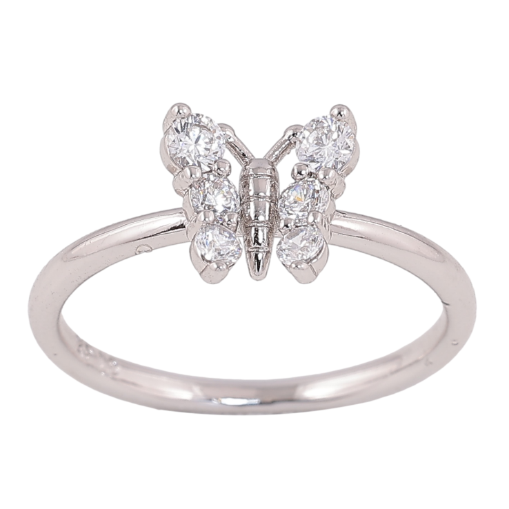 Каблучка Xuping колір родій кришталевий метелик фото №4