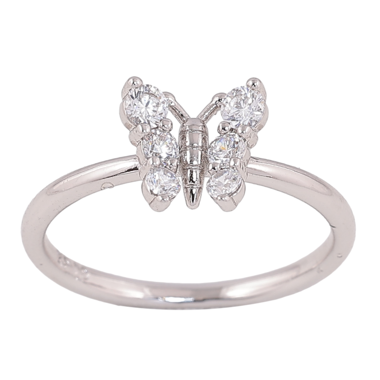 Кольцо Xuping цвет родий кристальная бабочка фото №2