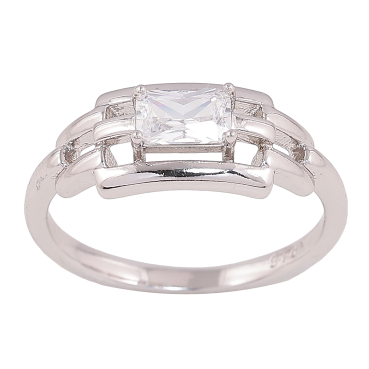 Кольцо Xuping цвет родий узор с кристаллами фото №15