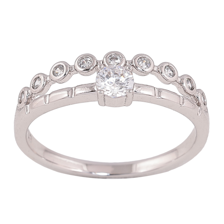 Кольцо Xuping цвет родий узор с кристаллами фото №14