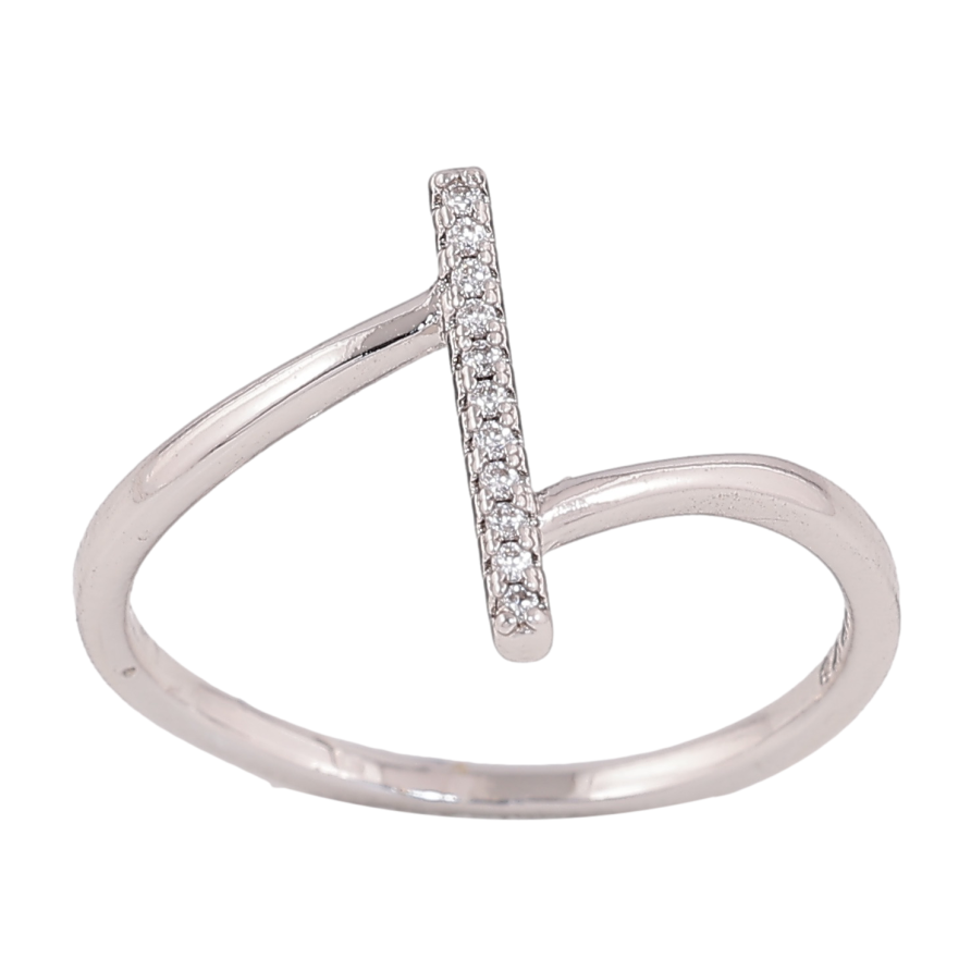 Кольцо Xuping цвет родий узор с кристаллами фото №1