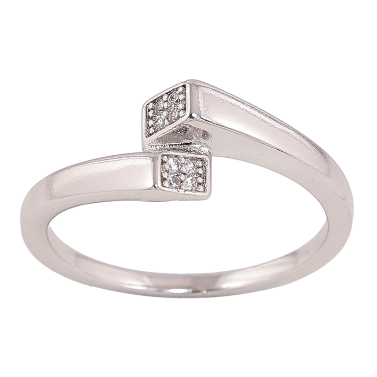 Кольцо Xuping цвет родий узор с кристаллами фото №12