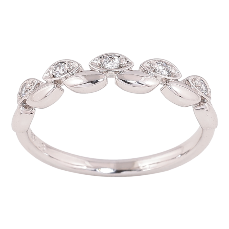 Кольцо Xuping цвет родий узор с кристаллами фото №9