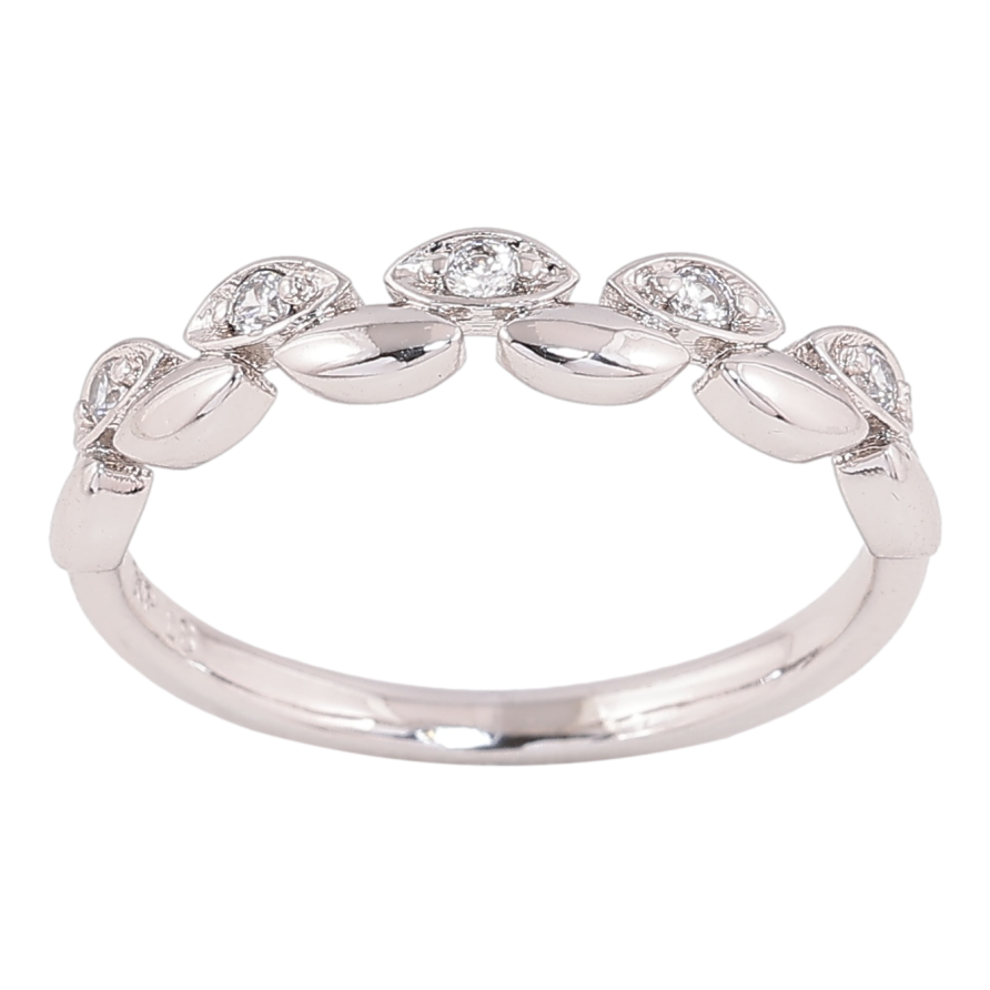 Кольцо Xuping цвет родий узор с кристаллами фото №1