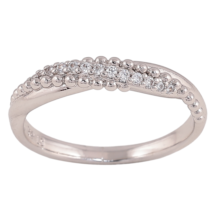 Каблучка Xuping колір родій візерунок з кристалами фото №3